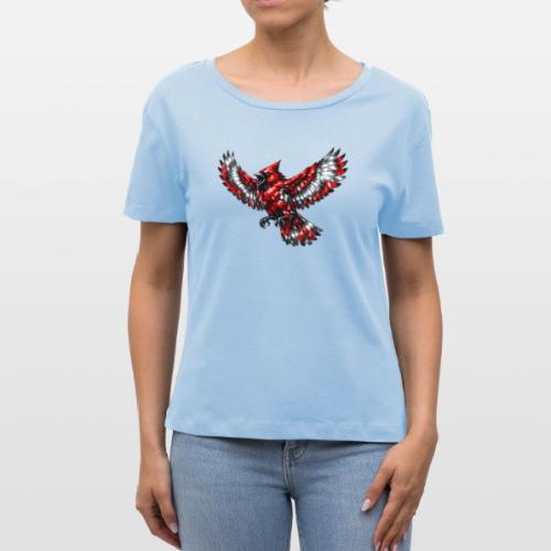 Silver Cardinal in Flight - Stanley/Stella Serena Women’s Relaxed Organic T-Shirt