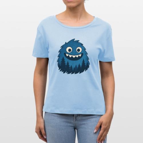 Whimsical Blue Forest Monster – Cute Cartoon Night - Stanley/Stella Serena Women’s Relaxed Organic T-Shirt