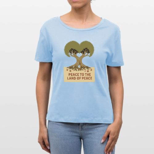 Peace To The Land Of Peace Tree Heart - Stanley/Stella Serena Women’s Relaxed Organic T-Shirt