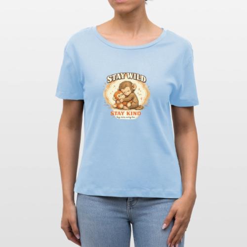 Stay Wild Stay Kind Punch Monkey Hug - Stanley/Stella Serena Women’s Relaxed Organic T-Shirt