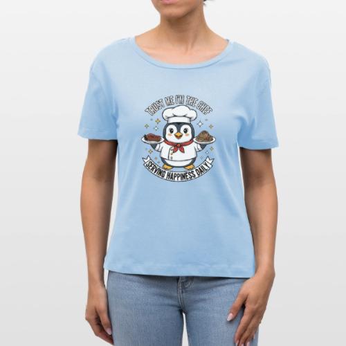 cute Penguin Chef-Funny Cartoon Daily Happiness - Stanley/Stella Serena Women’s Relaxed Organic T-Shirt