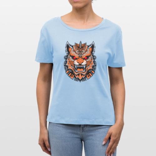 Tribal Demon Wolf Mask - Stanley/Stella Serena Women’s Relaxed Organic T-Shirt