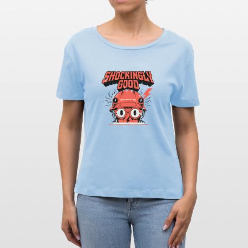 Funny Shockingly Good Electrician - Stanley/Stella Serena Women’s Relaxed Organic T-Shirt