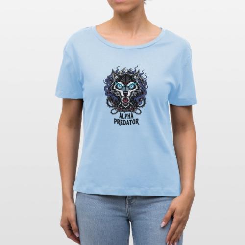 Alpha Predator Wolf Fierce Neon Eyes - Stanley/Stella Serena Women’s Relaxed Organic T-Shirt