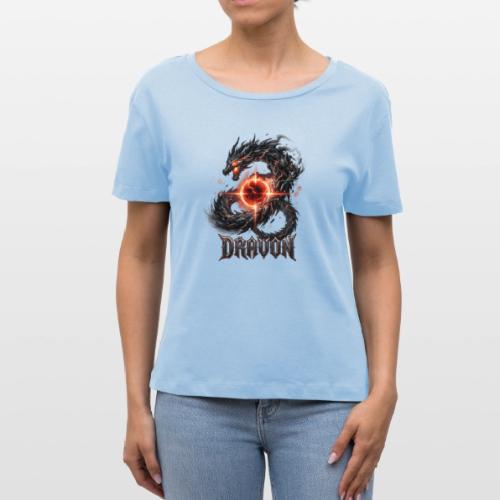 Dravon Fire Dragon Dark Fantasy Graphic T-Shirt - Stanley/Stella Serena Women’s Relaxed Organic T-Shirt