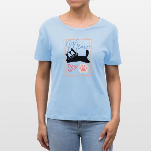 Meow Cat Paw Cute Kitty Lover Design - Stanley/Stella Serena Women’s Relaxed Organic T-Shirt