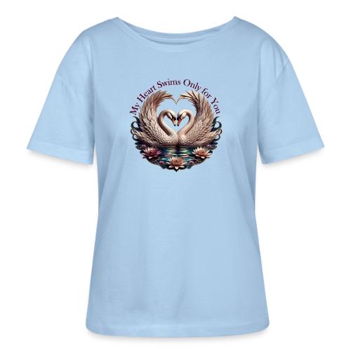 My Heart Swims Only for You Swan Heart T-Shirt - Stanley/Stella Serena Women’s Relaxed Organic T-Shirt