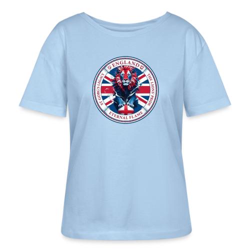 England Lion Emblem T Shirt, Flag Pride Gift - Stanley/Stella Serena Women’s Relaxed Organic T-Shirt