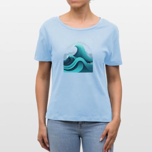 Dynamic Ocean Wave Illustration - Stanley/Stella Serena Women’s Relaxed Organic T-Shirt