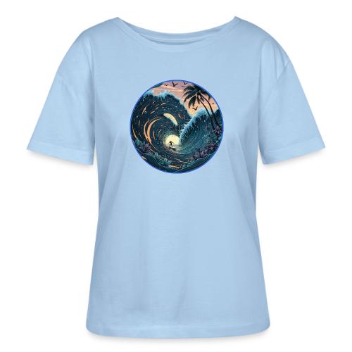 Double Barrel Flower Wave - Stanley/Stella Serena Women’s Relaxed Organic T-Shirt