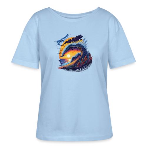 Rainbow Fire Wave - Stanley/Stella Serena Women’s Relaxed Organic T-Shirt
