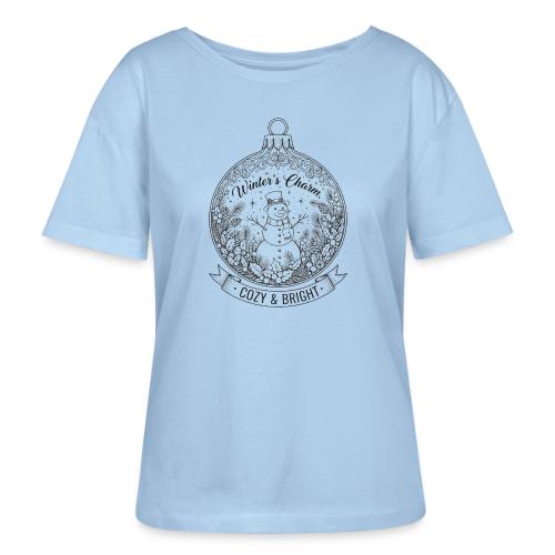 Festive Snowman T-Shirt - Stanley/Stella Serena Women’s Relaxed Organic T-Shirt