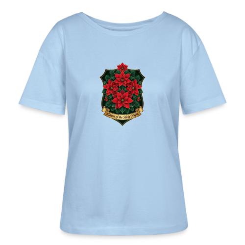 Poinsettia Crest T-Shirt - Stanley/Stella Serena Women’s Relaxed Organic T-Shirt