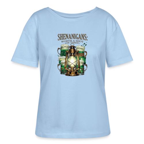 Worth a Shot Lantern Toast Graphic Tee - Stanley/Stella Serena Women’s Relaxed Organic T-Shirt