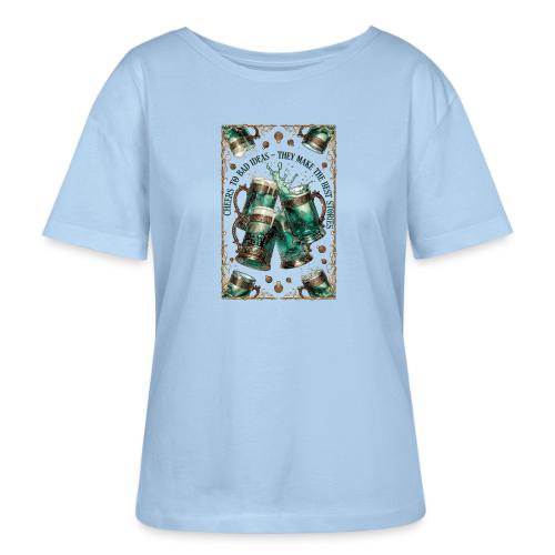 Cheers to Bad Ideas Tankards Graphic Tee - Stanley/Stella Serena Women’s Relaxed Organic T-Shirt