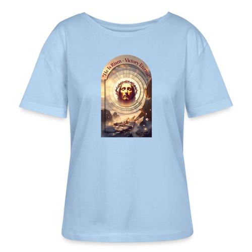 Easter He Is Risen Sacred Face T Shirt, wife Gift - Stanley/Stella Serena Women’s Relaxed Organic T-Shirt