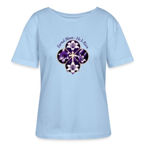 Easter Eternal Bloom Lily Crown T Shirt, Gift - Stanley/Stella Serena Women’s Relaxed Organic T-Shirt