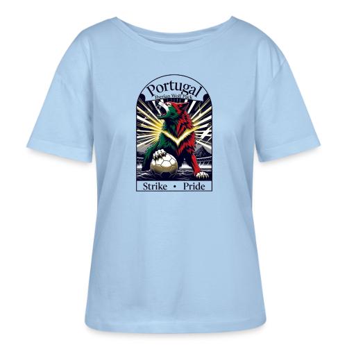 Portugal Iberian Wolf Soccer T Shirt, Pride Gift - Stanley/Stella Serena Women’s Relaxed Organic T-Shirt