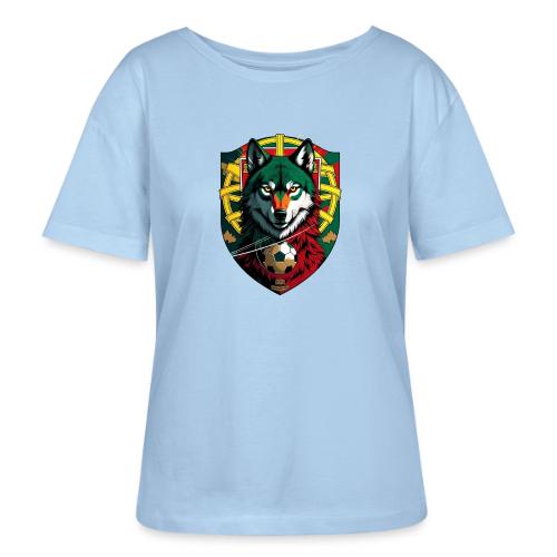 Portugal Iberian Wolf Soccer T Shirt,Football Gift - Stanley/Stella Serena Women’s Relaxed Organic T-Shirt