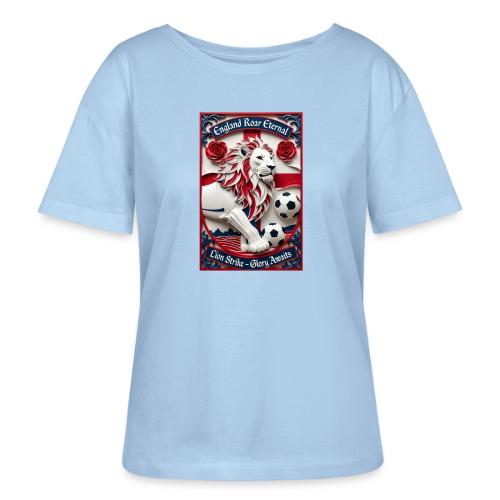 England Lion Soccer T Shirt, Football Pride Gift - Stanley/Stella Serena Women’s Relaxed Organic T-Shirt
