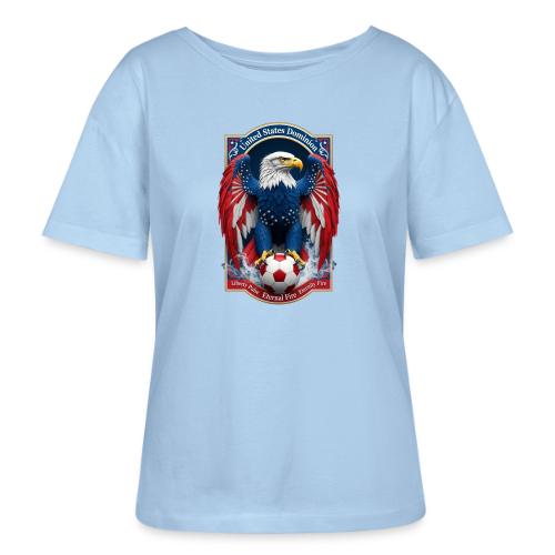 USA Eagle Emblem T Shirt, USA Soccer Pride Gift - Stanley/Stella Serena Women’s Relaxed Organic T-Shirt