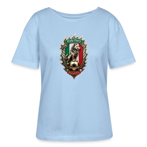Italy Wolf Fury T-Shirt, Italian Flag Pride Gift - Stanley/Stella Serena Women’s Relaxed Organic T-Shirt