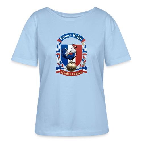 France Rooster Reign T-Shirt, Tricolore Pride Gift - Stanley/Stella Serena Women’s Relaxed Organic T-Shirt