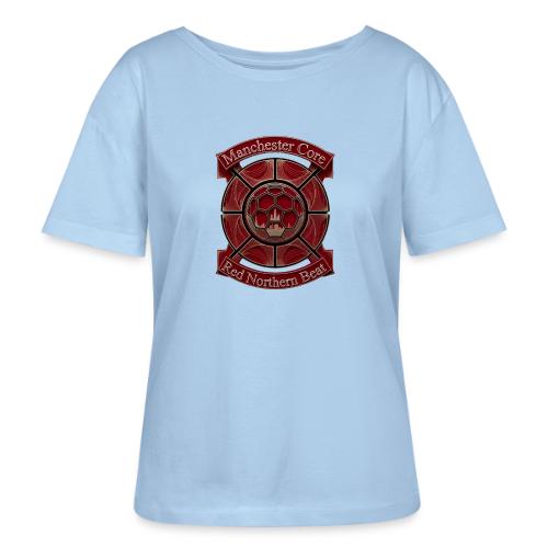 Manchester Is Red T Shirt, Soccer City Pride Gift - Stanley/Stella Serena Women’s Relaxed Organic T-Shirt