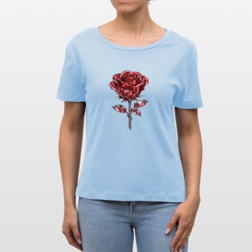 2 Set - Silver and Gold Roses - Stanley/Stella Serena Women’s Relaxed Organic T-Shirt