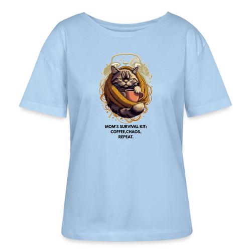Powered by Sarcasm Cat Tee - Stanley/Stella Serena Women’s Relaxed Organic T-Shirt
