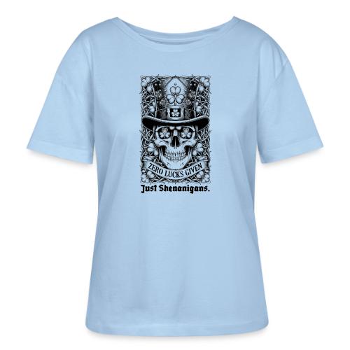 Salty Shamrock Skull T-Shirt - Stanley/Stella Serena Women’s Relaxed Organic T-Shirt