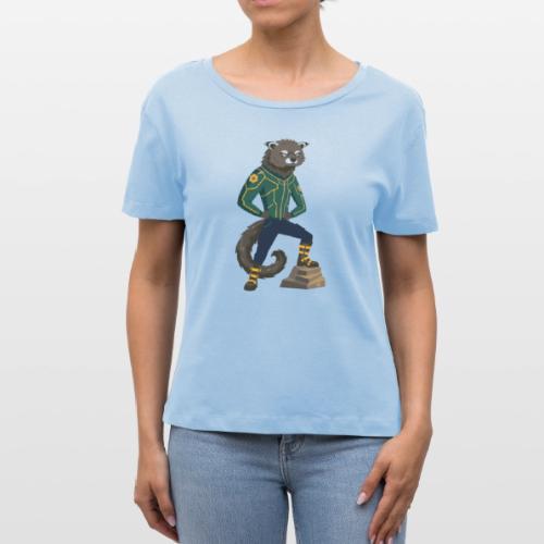 Raccoon Ranger in Neon Armor - Stanley/Stella Serena Women’s Relaxed Organic T-Shirt