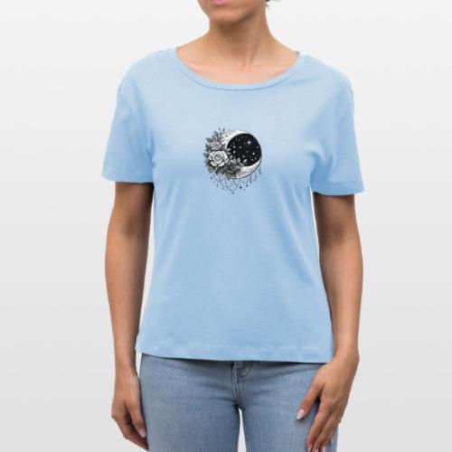 Crescent Moon Floral - Stanley/Stella Serena Women’s Relaxed Organic T-Shirt