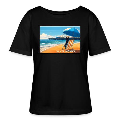 Santa Monica Beach Cat - Stanley/Stella Serena Women’s Relaxed Organic T-Shirt