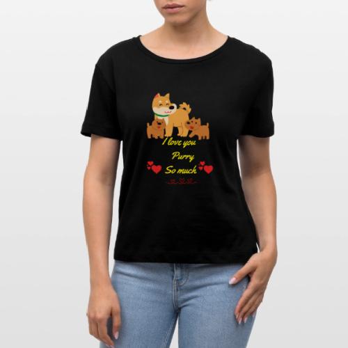 Cute Dog Family Love – “I Love You Purry So much - Stanley/Stella Serena Women’s Relaxed Organic T-Shirt