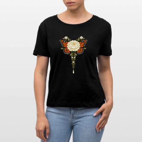 Monarch Butterfly Floral Botanical Art - Stanley/Stella Serena Women’s Relaxed Organic T-Shirt