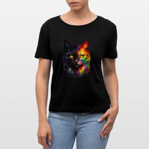 Cosmic Galaxy Rainbow Cat - Stanley/Stella Serena Women’s Relaxed Organic T-Shirt