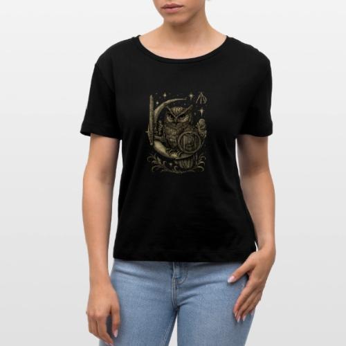 Moon Warrior Owl – Celestial Strength Tee - Stanley/Stella Serena Women’s Relaxed Organic T-Shirt
