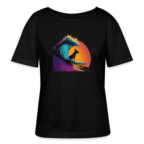 Black Dog Surfing Emerald Wave - Stanley/Stella Serena Women’s Relaxed Organic T-Shirt