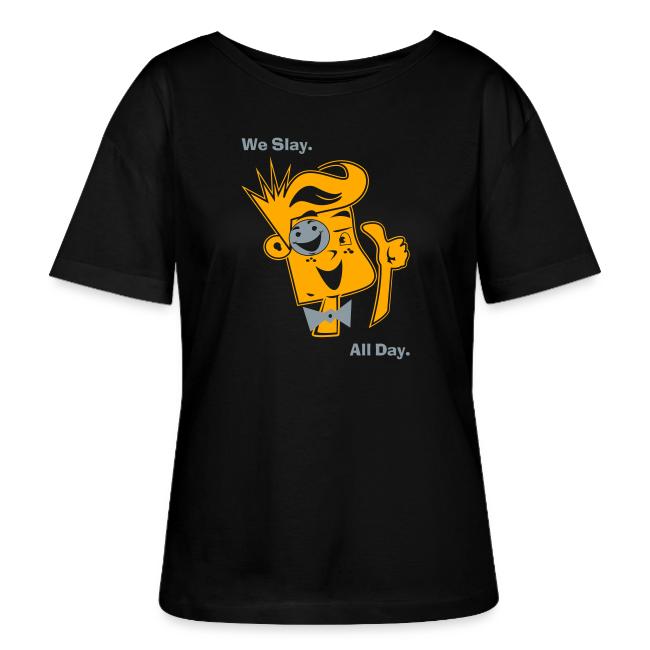 We Slay All Day Shiny Shirt Metallic Silver & Gold