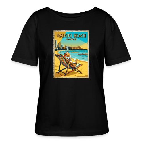 Waikiki Beach Cat - Stanley/Stella Serena Women’s Relaxed Organic T-Shirt