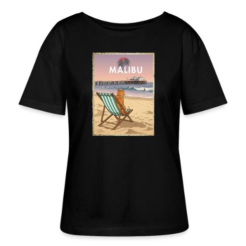 Malibu Beach cat - Stanley/Stella Serena Women’s Relaxed Organic T-Shirt