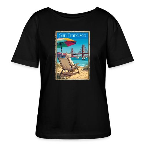 San Francisco Beach Cat - Stanley/Stella Serena Women’s Relaxed Organic T-Shirt