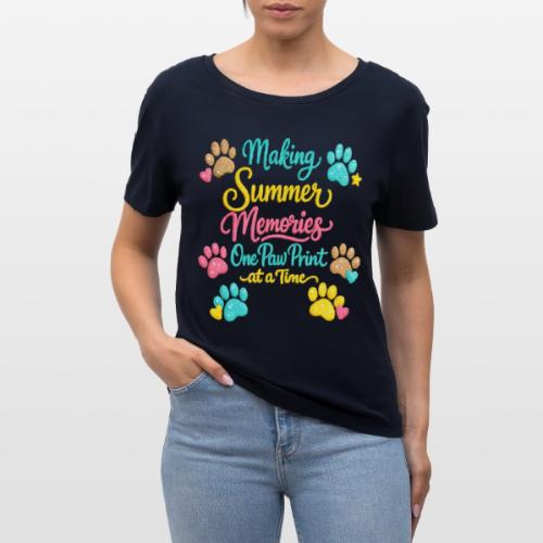 Making Summer Memories Faux Embroidery - Stanley/Stella Serena Women’s Relaxed Organic T-Shirt