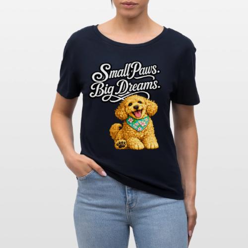 Small Paws Big Dreams Goldendoodle Puppy - Stanley/Stella Serena Women’s Relaxed Organic T-Shirt