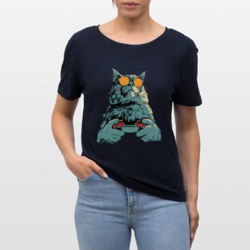 Cat: Fluff Mode On - Stanley/Stella Serena Women’s Relaxed Organic T-Shirt