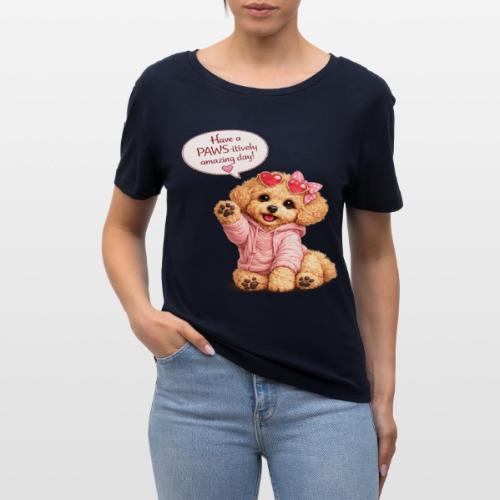 Have a PAWS-itively Amazing Day - Stanley/Stella Serena Women’s Relaxed Organic T-Shirt
