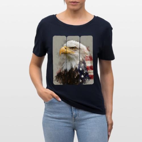 USA: Eagle of the Free - Stanley/Stella Serena Women’s Relaxed Organic T-Shirt