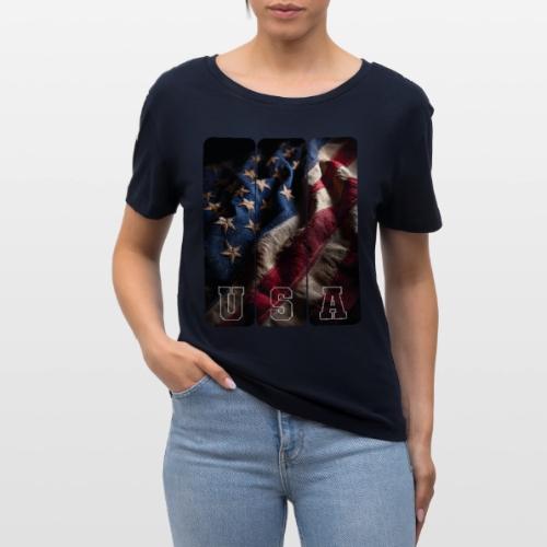 USA: Worn Stars and Stripes - Stanley/Stella Serena Women’s Relaxed Organic T-Shirt