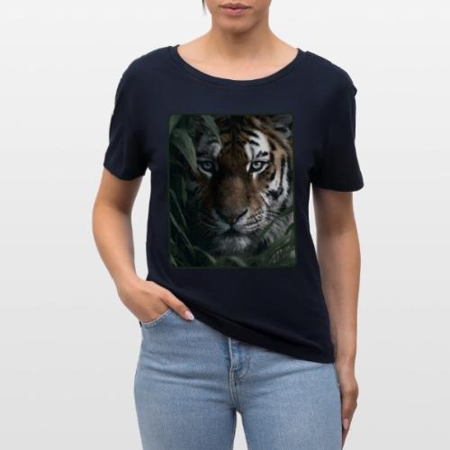 Tiger Jungle Eyes Wildlife Design - Stanley/Stella Serena Women’s Relaxed Organic T-Shirt